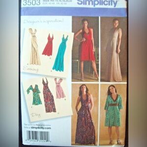 Simplicity Pattern 3503 
Evening & Day Knit Dresses 
Sizes 14 - 22 
Uncut/FF NOS